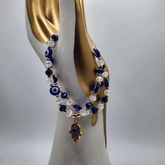 🆕️2pc Hamsa & Evil Eye Bracelete Set - Picture 6 of 13